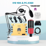 Combo thu âm livestream Sound Card K10 + Micro Takstar PC-K320