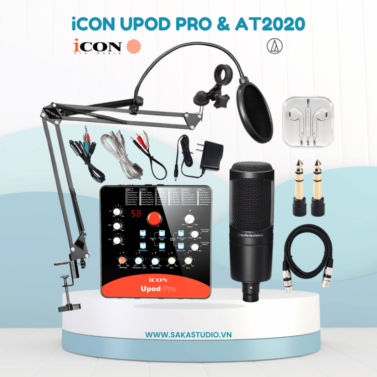 Combo thu âm livestream iCON Upod Pro + Micro AT2020