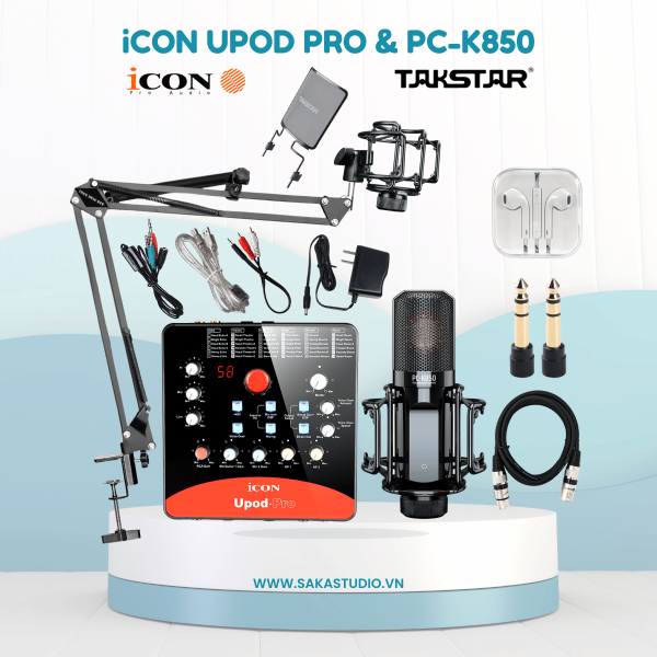 Combo thu âm livestream iCON Upod Pro + Mic Takstar PC-K850