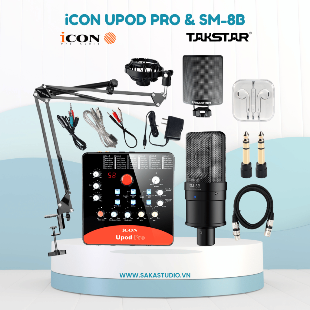 Bộ mic hát livestream icon upod pro & sm-8b 2nd gen