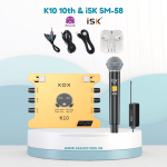 Combo hát livestream không dây K10 + Micro iSK SM58