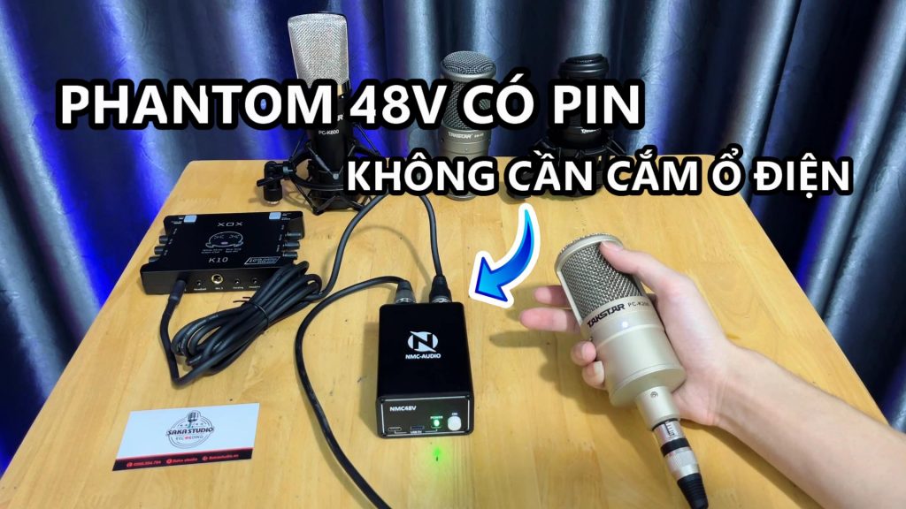 Nguồn phantom 48v thế hệ mới của NMC AUDIO - Tích hợp pin, chống nhiễu