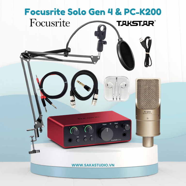 Bộ thu âm Focusrite solo gen 4 micro pc k200