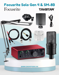 Bộ thu âm livestream Focusrite Scarlett Solo Gen 4 & micro Takstar SM-8B 2nd gen