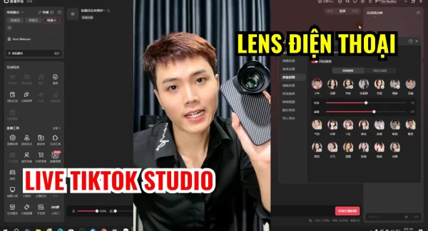 Lens điện thoại live TikTok Studio